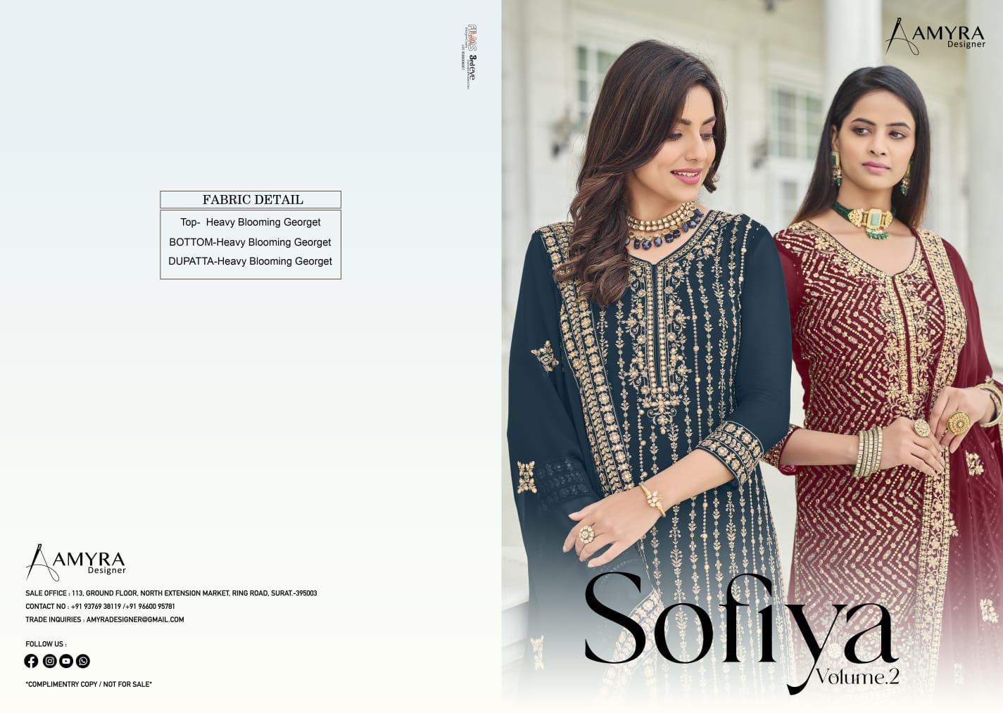 Amyra Sofiya vol 2 Heavy Wedding Wear Wholesale Georgette Salwar Suits Catalog